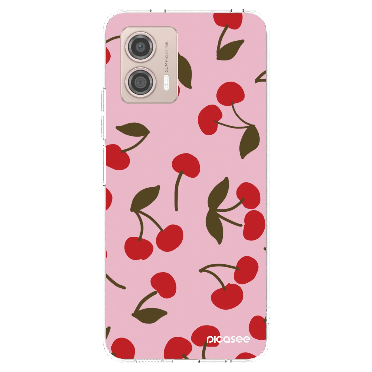 Picasee silikonový průhledný obal pro Motorola Moto G53 5G - Cherry