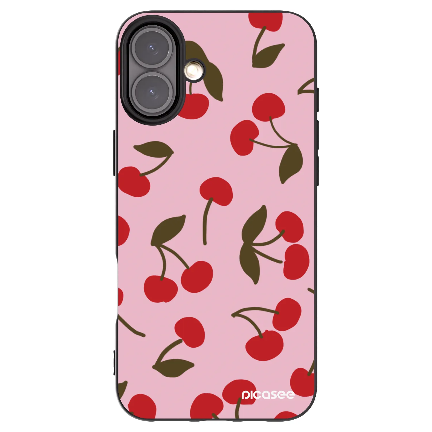 Picasee silikonový černý obal pro Apple iPhone 16 Plus - Cherry