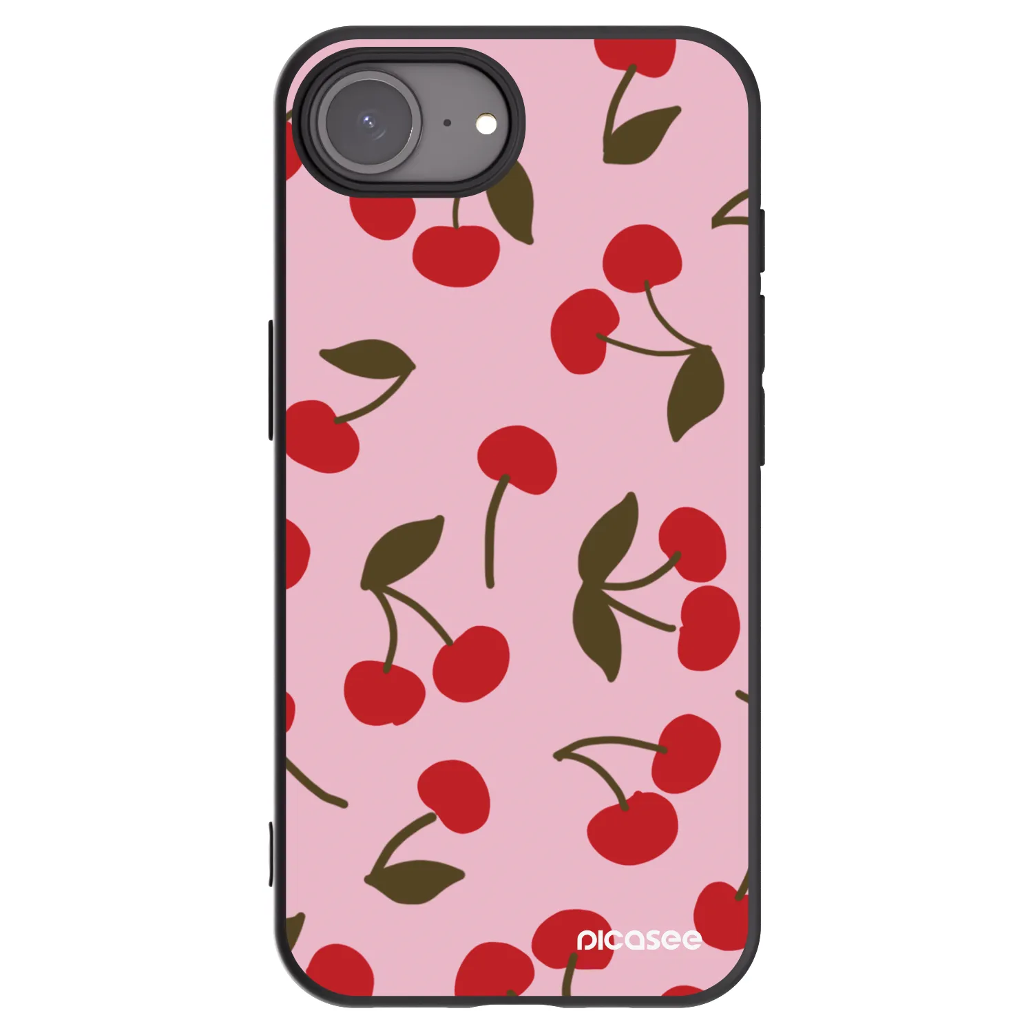 Picasee silikonový černý obal pro Apple iPhone 16e - Cherry