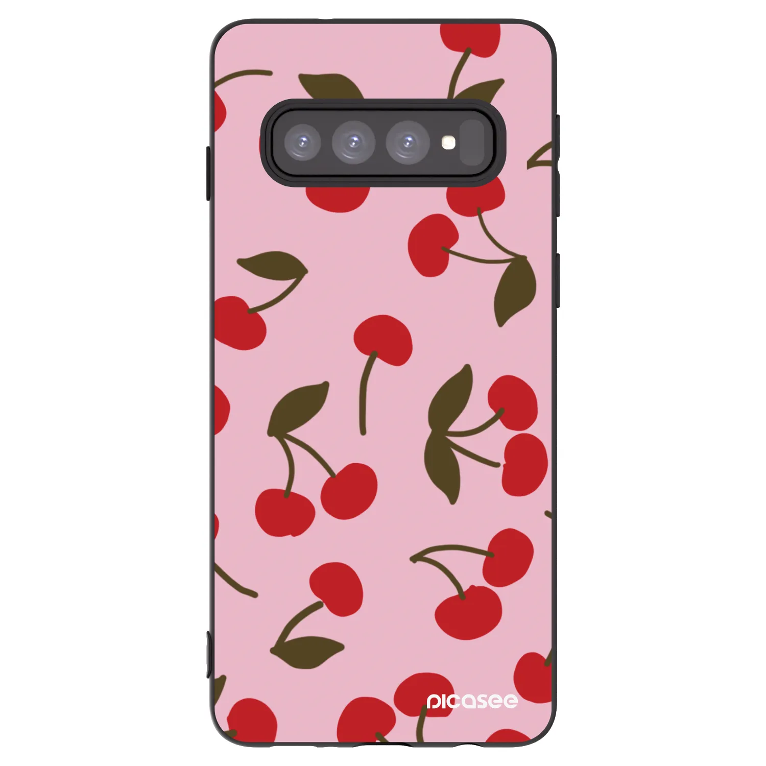 Picasee silikonový černý obal pro Samsung Galaxy S10 G973 - Cherry