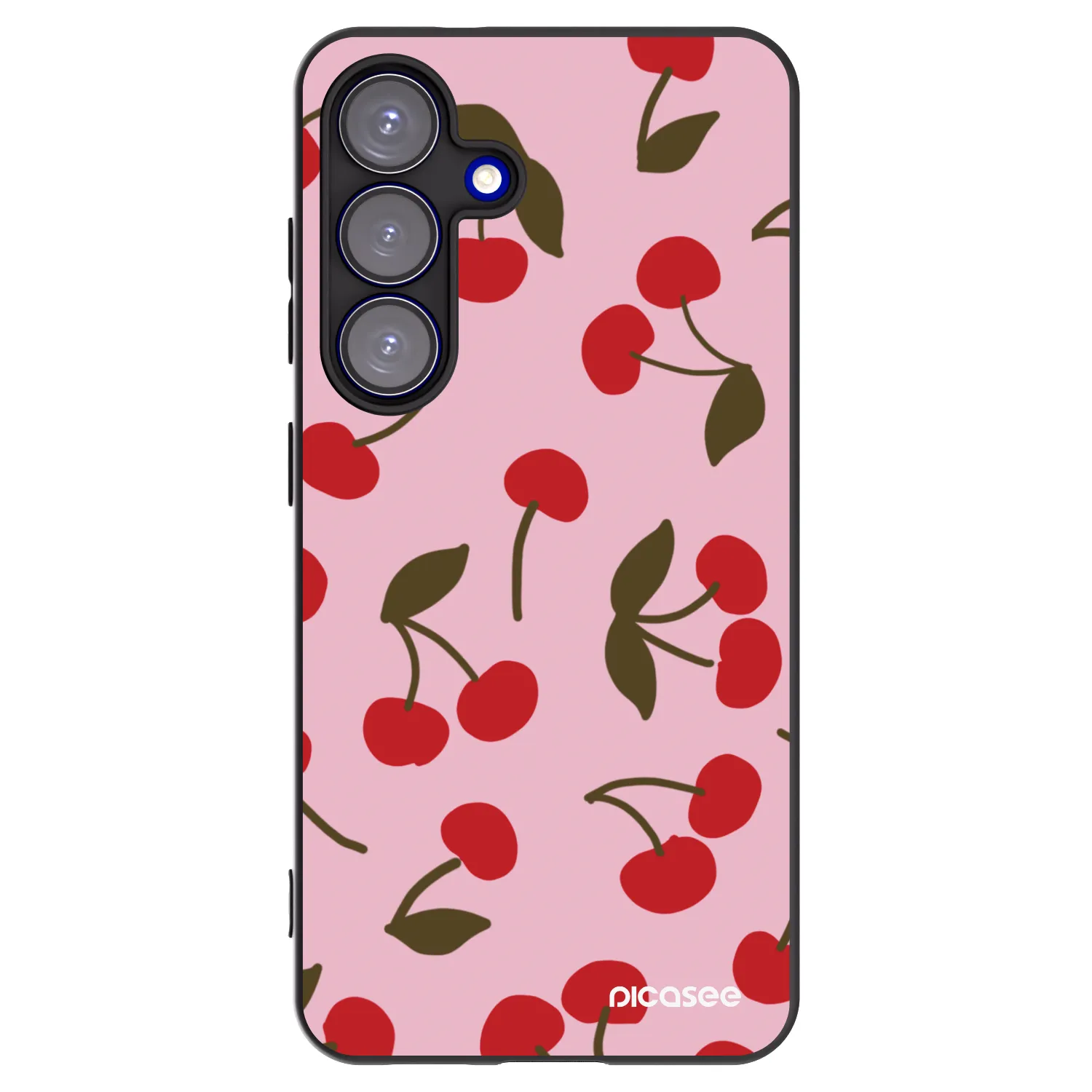 Picasee silikonový černý obal pro Samsung Galaxy S25 5G - Cherry