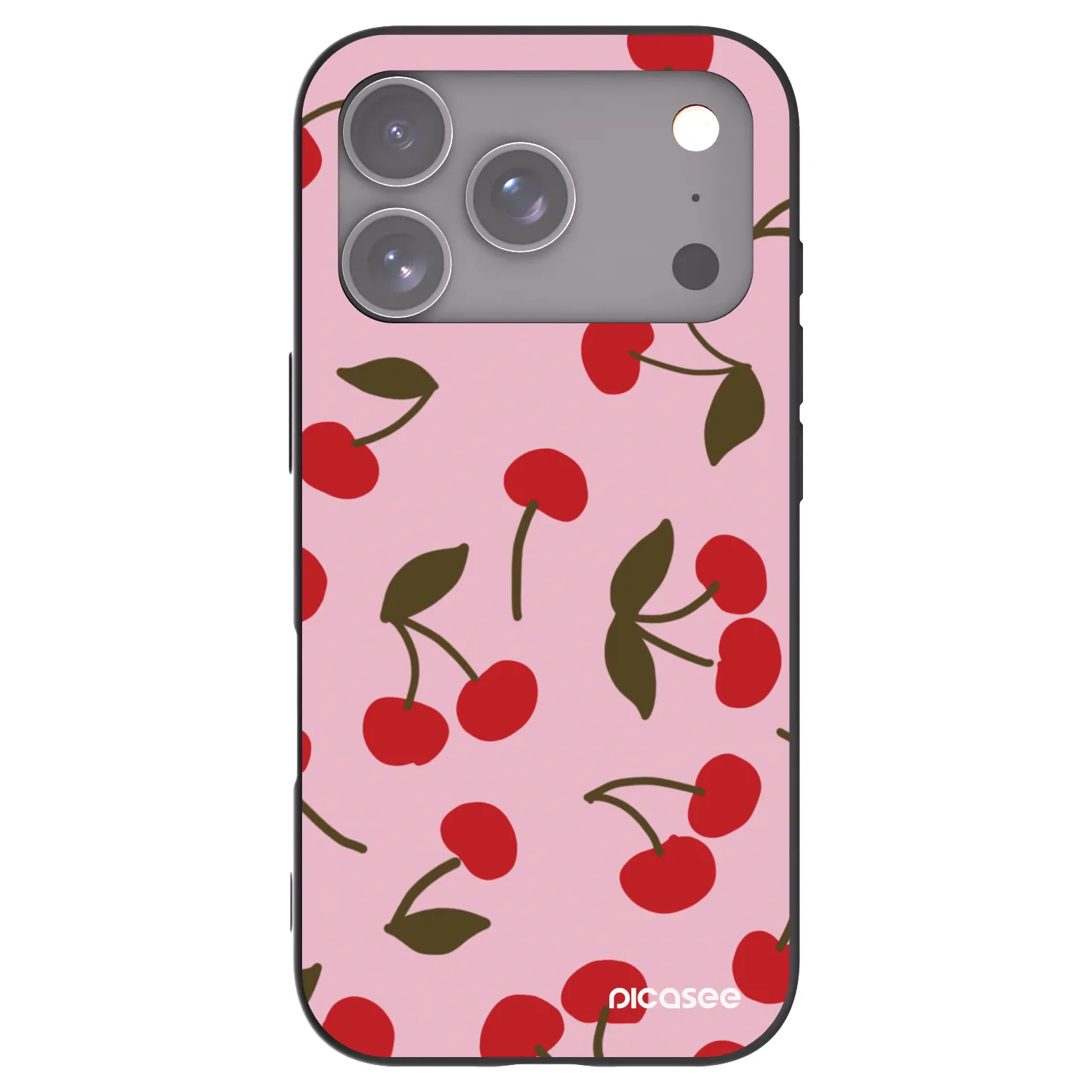 Picasee silikonový černý obal pro Apple iPhone 17 Pro - Cherry