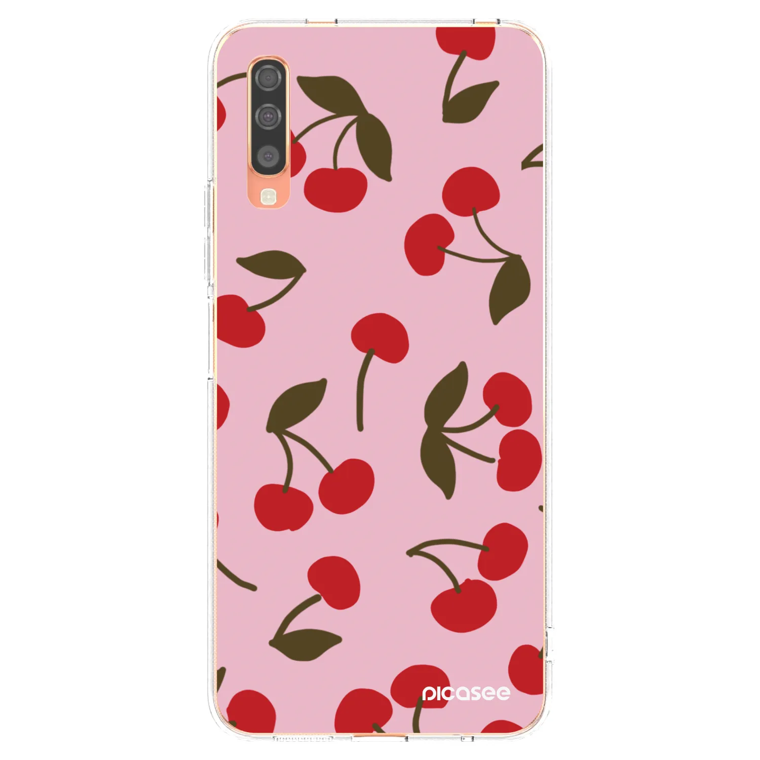 Picasee silikonový průhledný obal pro Samsung Galaxy A70 A705F - Cherry