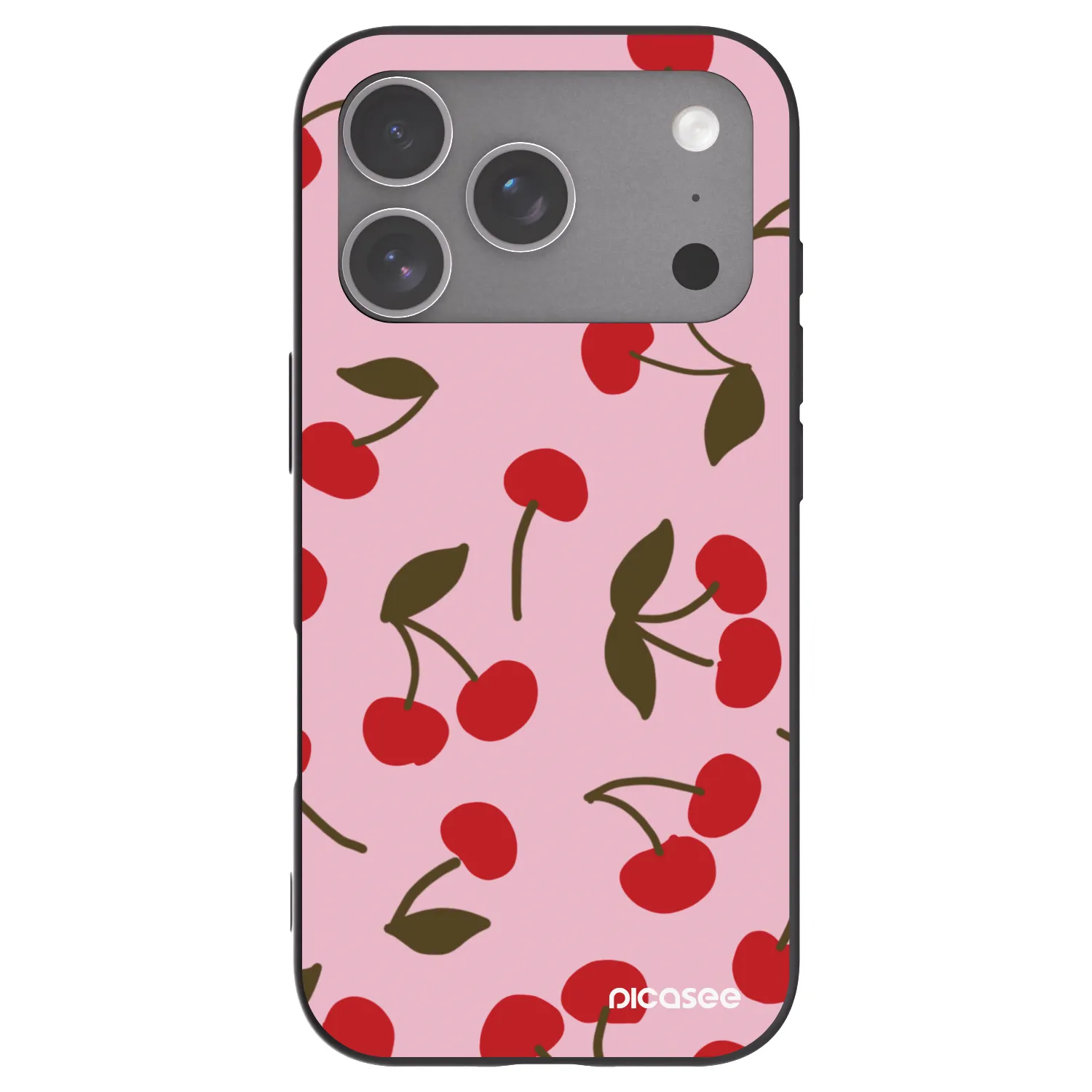 Picasee silikonový černý obal pro Apple iPhone 18 Pro - Cherry