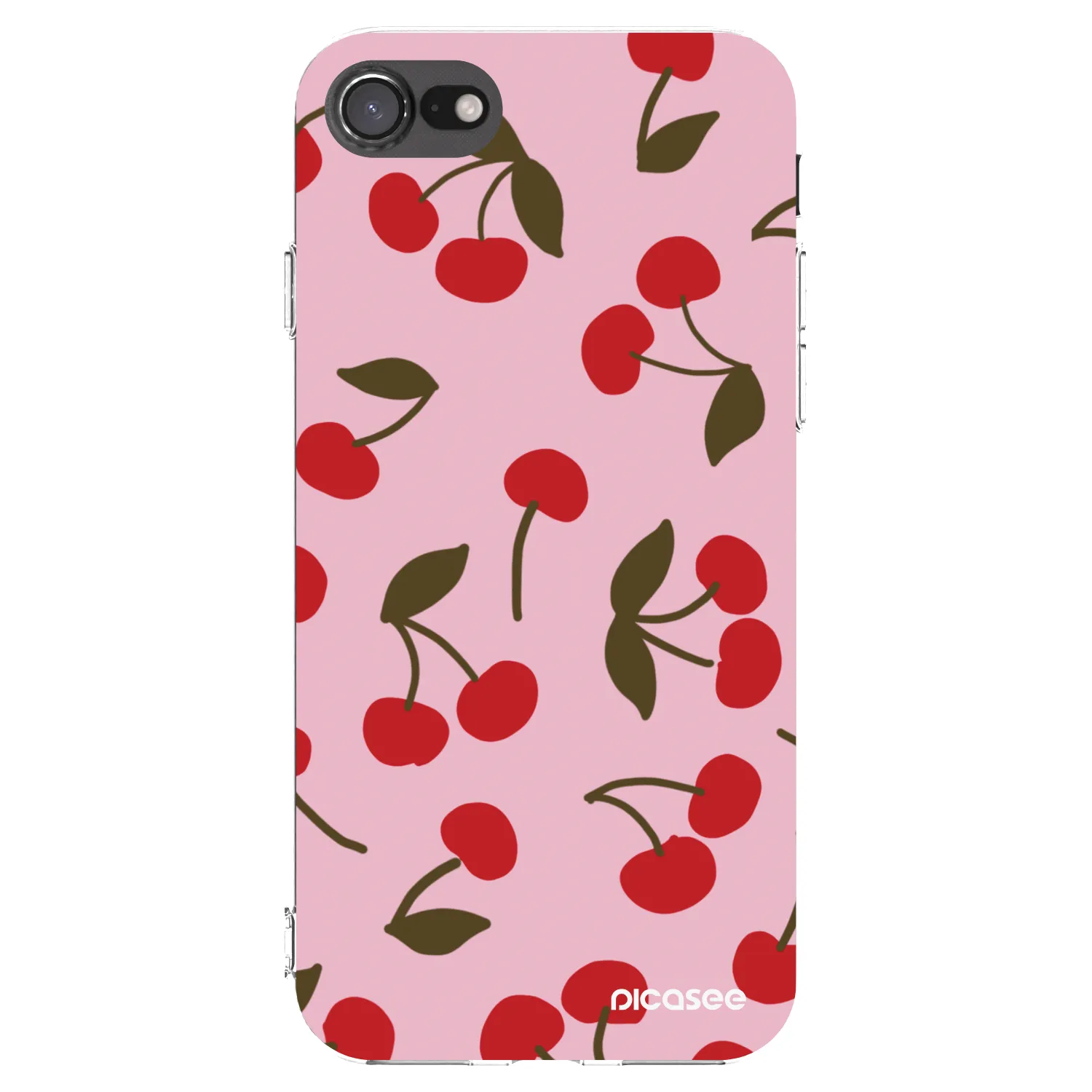 Picasee silikonový průhledný obal pro Apple iPhone 8 - Cherry