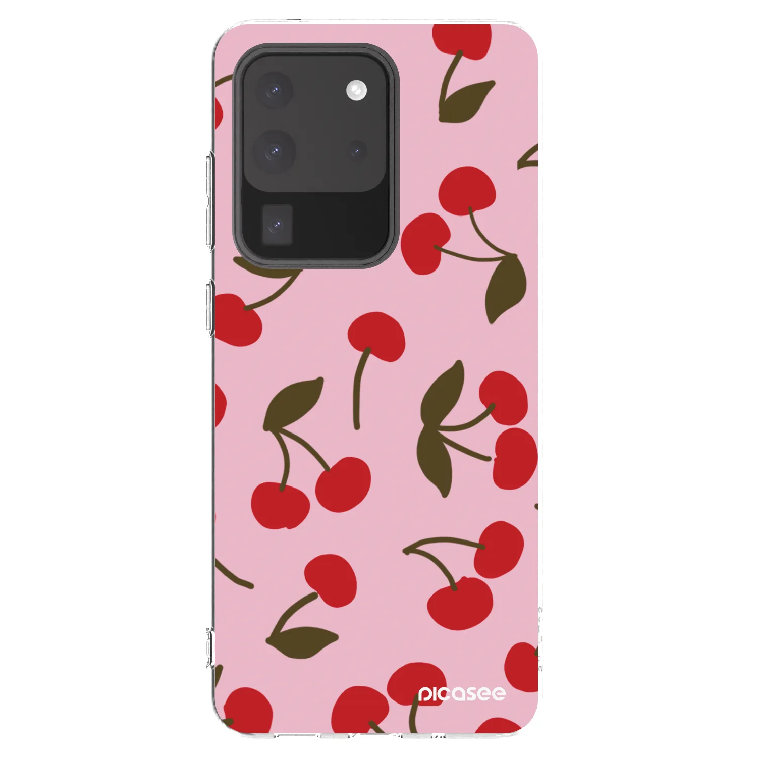 Picasee silikonový průhledný obal pro Samsung Galaxy S20 Ultra 5G G988F - Cherry