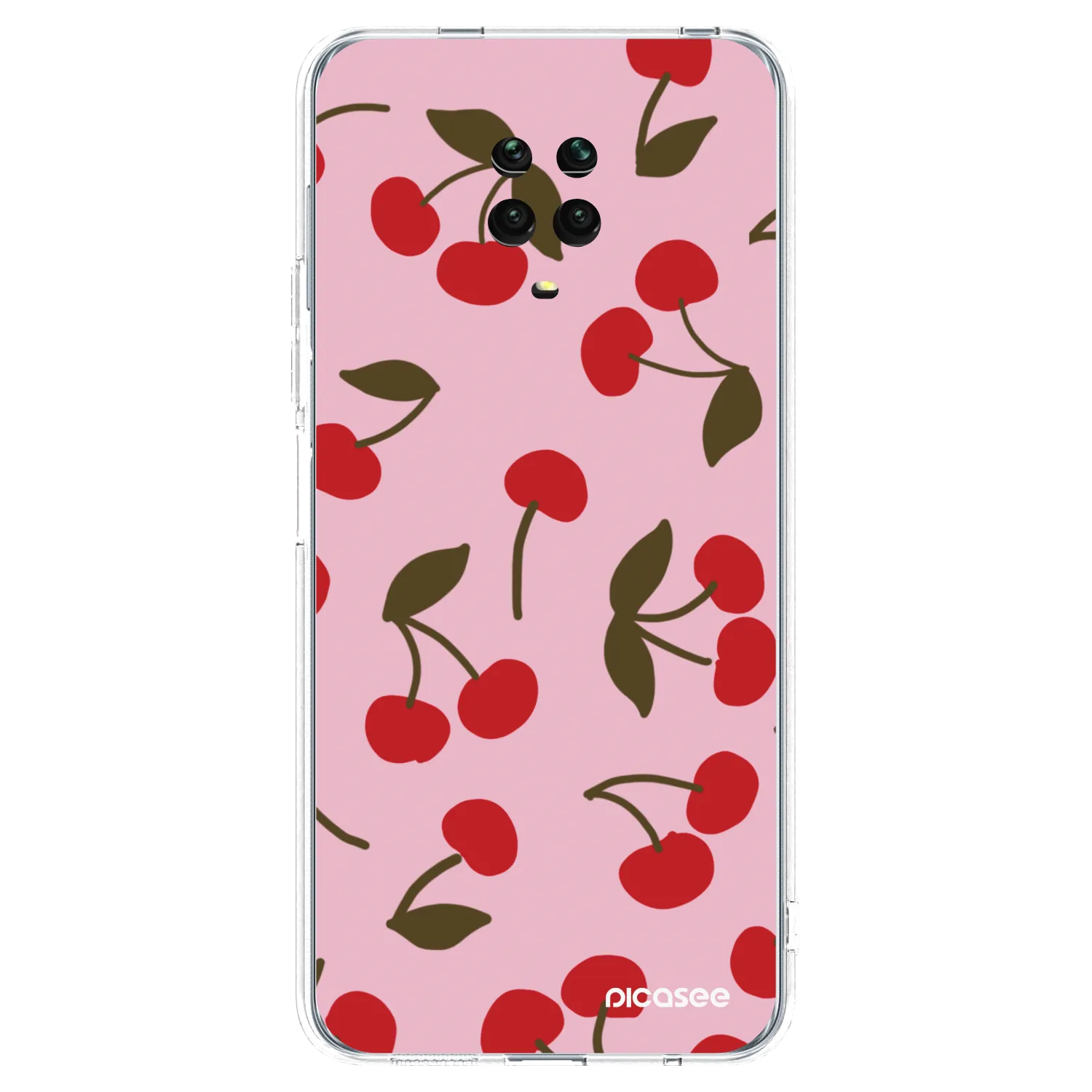 Picasee silikonový průhledný obal pro Xiaomi Redmi Note 9 Pro - Cherry
