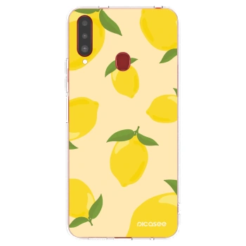 Picasee silikonový průhledný obal pro Samsung Galaxy A20s - Limoncella