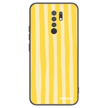 Picasee silikonový černý obal pro Xiaomi Redmi 9 - Lines lemon