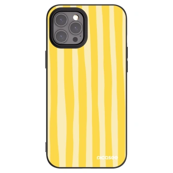 Picasee silikonový černý obal pro Apple iPhone 12 Pro Max - Lines lemon