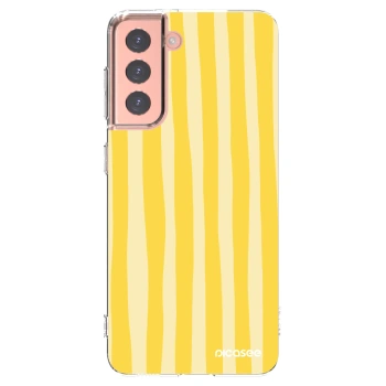 Picasee silikonový průhledný obal pro Samsung Galaxy S21 5G G991B - Lines lemon