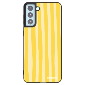 Picasee silikonový černý obal pro Samsung Galaxy S21+ 5G G996F - Lines lemon