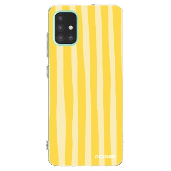 Picasee silikonový průhledný obal pro Samsung Galaxy M31s - Lines lemon
