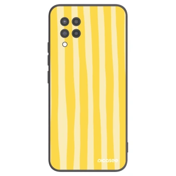 Picasee silikonový černý obal pro Samsung Galaxy A42 A426B - Lines lemon