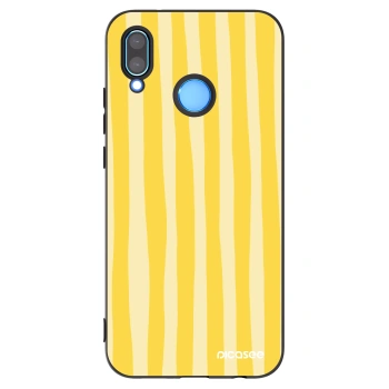Picasee silikonový černý obal pro Huawei P20 Lite - Lines lemon