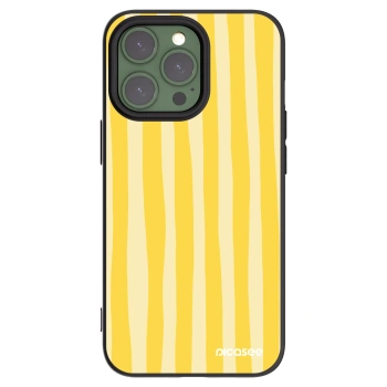 Picasee silikonový černý obal pro Apple iPhone 13 Pro - Lines lemon