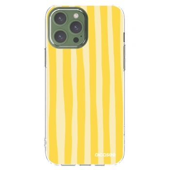 Picasee silikonový průhledný obal pro Apple iPhone 13 Pro Max - Lines lemon