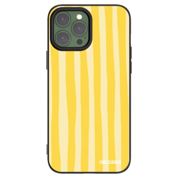 Picasee silikonový černý obal pro Apple iPhone 13 Pro Max - Lines lemon