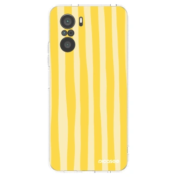 Picasee silikonový průhledný obal pro Xiaomi Poco F3 - Lines lemon