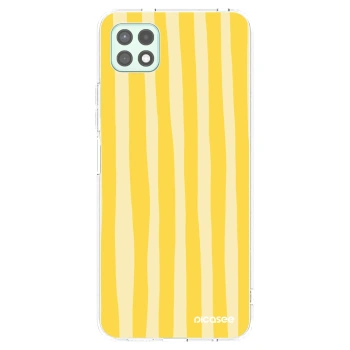 Picasee silikonový průhledný obal pro Samsung Galaxy A22 A226B 5G - Lines lemon