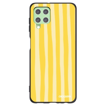 Picasee silikonový černý obal pro Samsung Galaxy A22 A225F 4G - Lines lemon