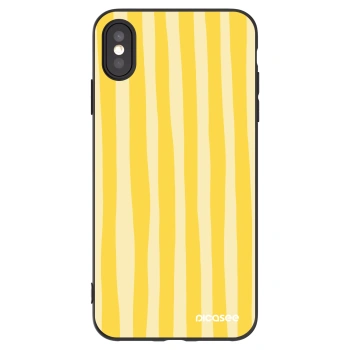 Picasee silikonový černý obal pro Apple iPhone XS Max - Lines lemon