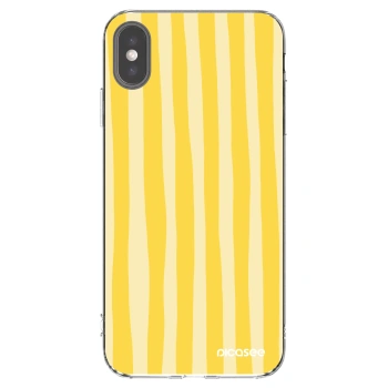 Picasee silikonový průhledný obal pro Apple iPhone XS Max - Lines lemon