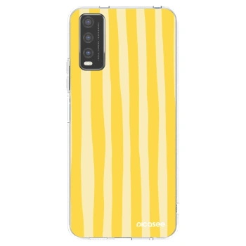 Picasee silikonový průhledný obal pro Vivo Y20s - Lines lemon