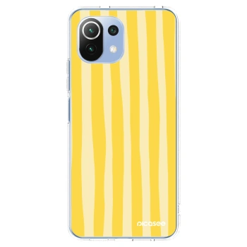 Picasee silikonový průhledný obal pro Xiaomi 11 Lite 5G NE - Lines lemon