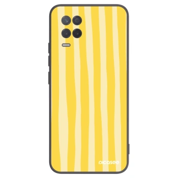 Picasee silikonový černý obal pro Realme 8 5G - Lines lemon