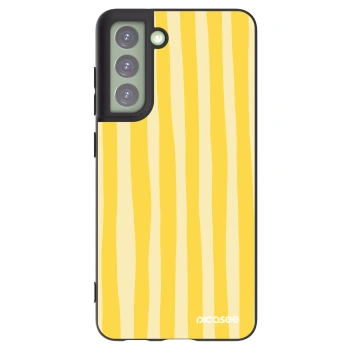Picasee silikonový černý obal pro Samsung Galaxy S21 FE 5G - Lines lemon