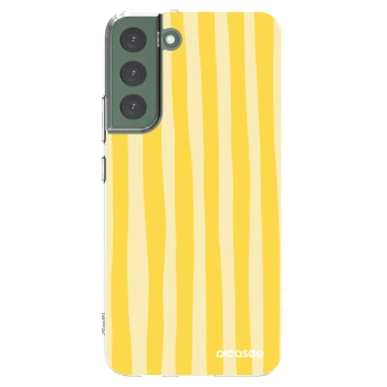Picasee silikonový průhledný obal pro Samsung Galaxy S22+ 5G - Lines lemon