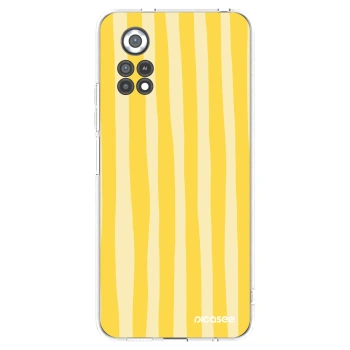 Picasee silikonový průhledný obal pro Xiaomi Poco X4 Pro 5G - Lines lemon