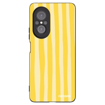 Picasee silikonový černý obal pro Huawei Nova 9 SE - Lines lemon