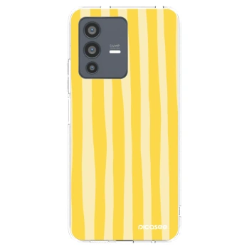 Picasee silikonový průhledný obal pro Vivo V23 5G - Lines lemon