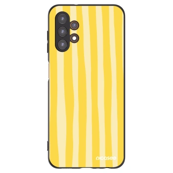 Picasee silikonový černý obal pro Samsung Galaxy A13 4G A135 - Lines lemon