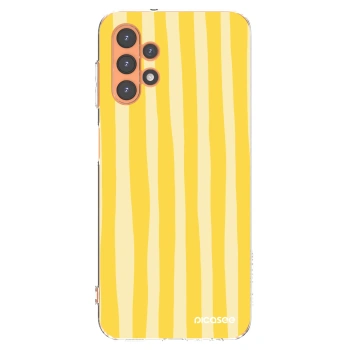 Picasee silikonový průhledný obal pro Samsung Galaxy A13 4G A135 - Lines lemon