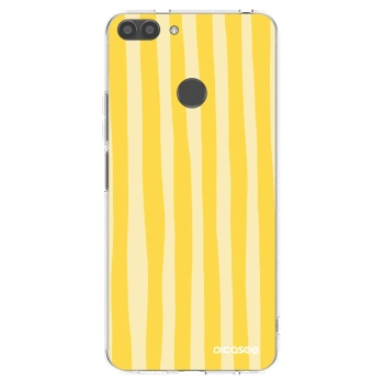 Picasee silikonový průhledný obal pro Huawei P Smart - Lines lemon