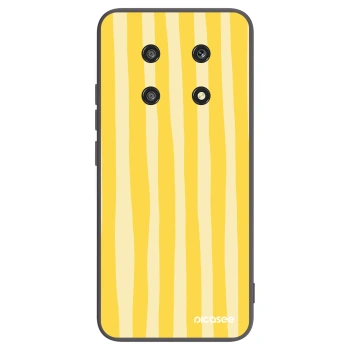 Picasee silikonový černý obal pro Honor Magic4 Lite 5G - Lines lemon