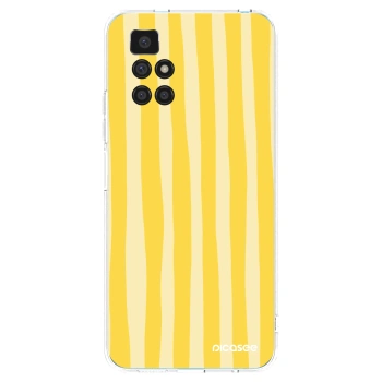 Picasee silikonový průhledný obal pro Xiaomi Redmi 10 (2022) - Lines lemon