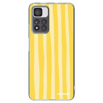 Picasee silikonový průhledný obal pro Xiaomi Redmi Note 11 Pro+ 5G - Lines lemon
