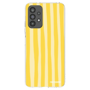Picasee silikonový průhledný obal pro Samsung Galaxy A73 5G - Lines lemon