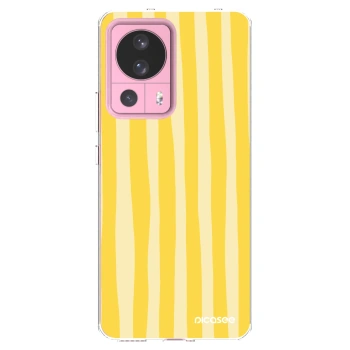 Picasee silikonový průhledný obal pro Xiaomi 13 Lite - Lines lemon