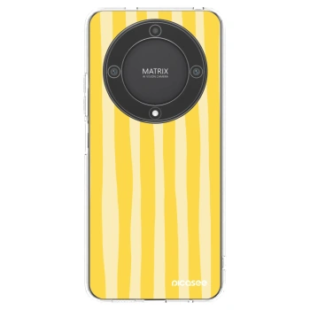 Picasee silikonový průhledný obal pro Honor Magic5 Lite 5G - Lines lemon