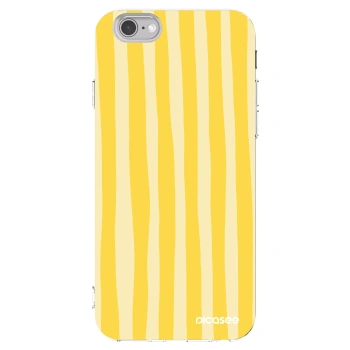 Picasee silikonový průhledný obal pro Apple iPhone 6/6S - Lines lemon