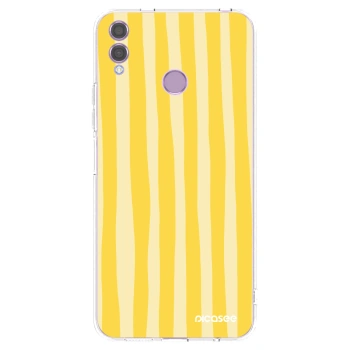 Picasee silikonový průhledný obal pro Honor 8X - Lines lemon
