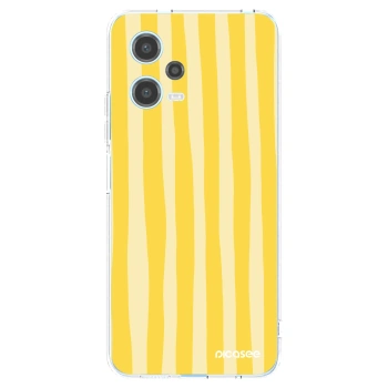 Picasee silikonový průhledný obal pro Xiaomi Redmi Note 12 5G - Lines lemon