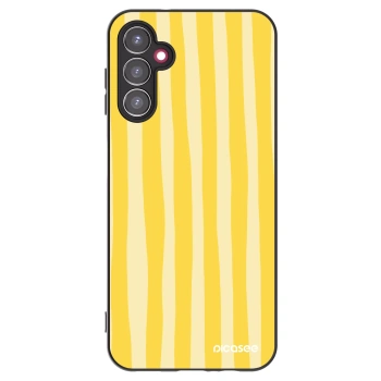 Picasee silikonový černý obal pro Samsung Galaxy A14 4G A145R - Lines lemon