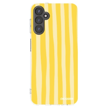 Picasee silikonový průhledný obal pro Samsung Galaxy A14 4G A145R - Lines lemon