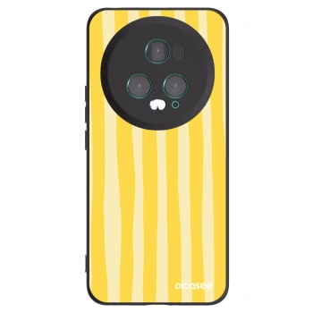 Picasee silikonový černý obal pro Honor Magic5 Pro - Lines lemon